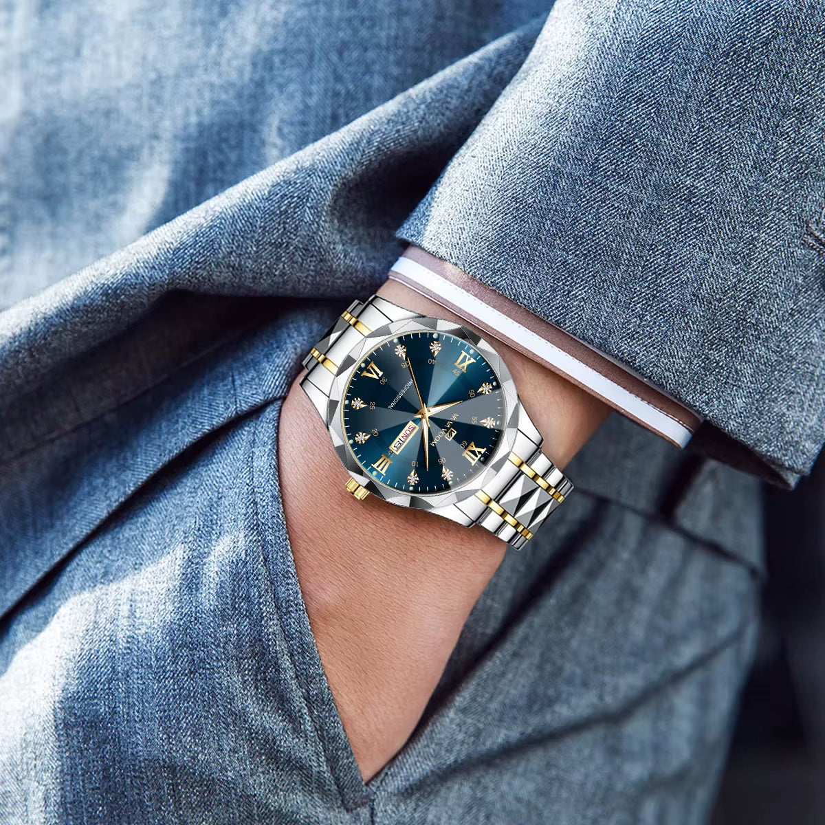 Luxury Night Glow Double Calendar Business Watch