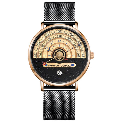 Unique Auto Date Stainless Steel Strap Wristwatch
