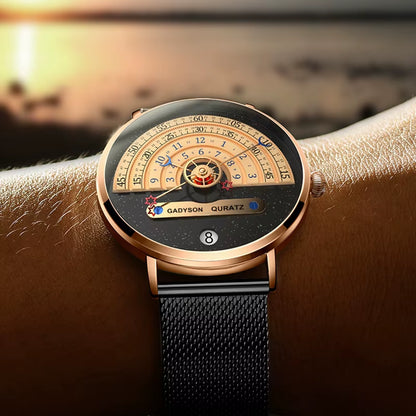 Unique Auto Date Stainless Steel Strap Wristwatch