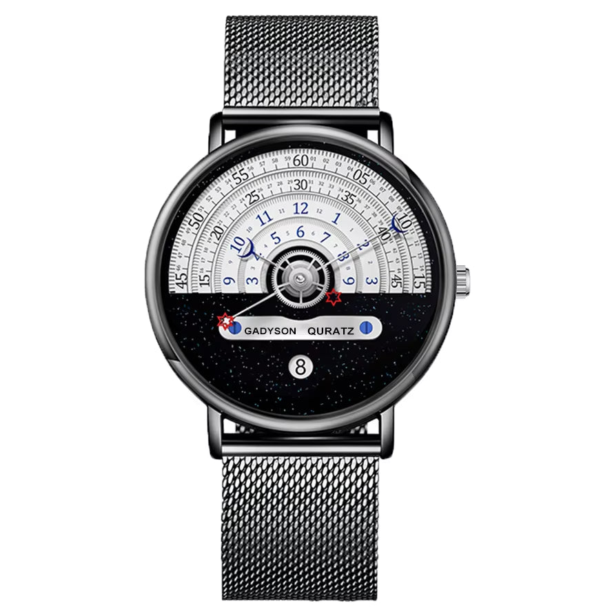 Unique Auto Date Stainless Steel Strap Wristwatch