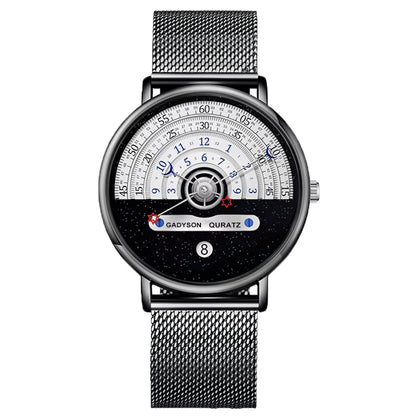 Unique Auto Date Stainless Steel Strap Wristwatch