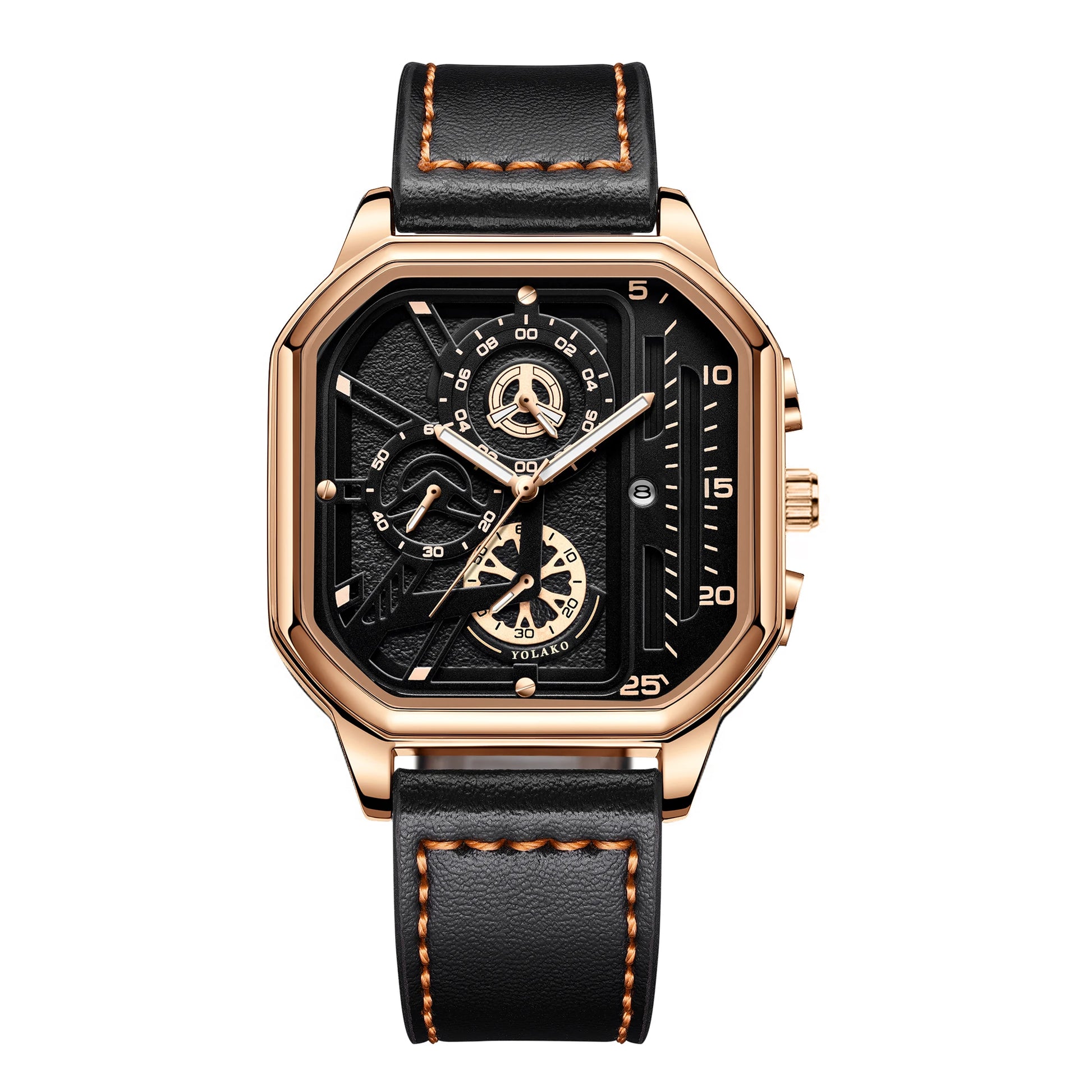Luxury Big Dial Casual PU Leather Strap Men Watch
