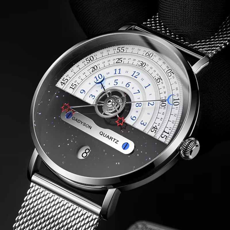 Unique Auto Date Stainless Steel Strap Wristwatch