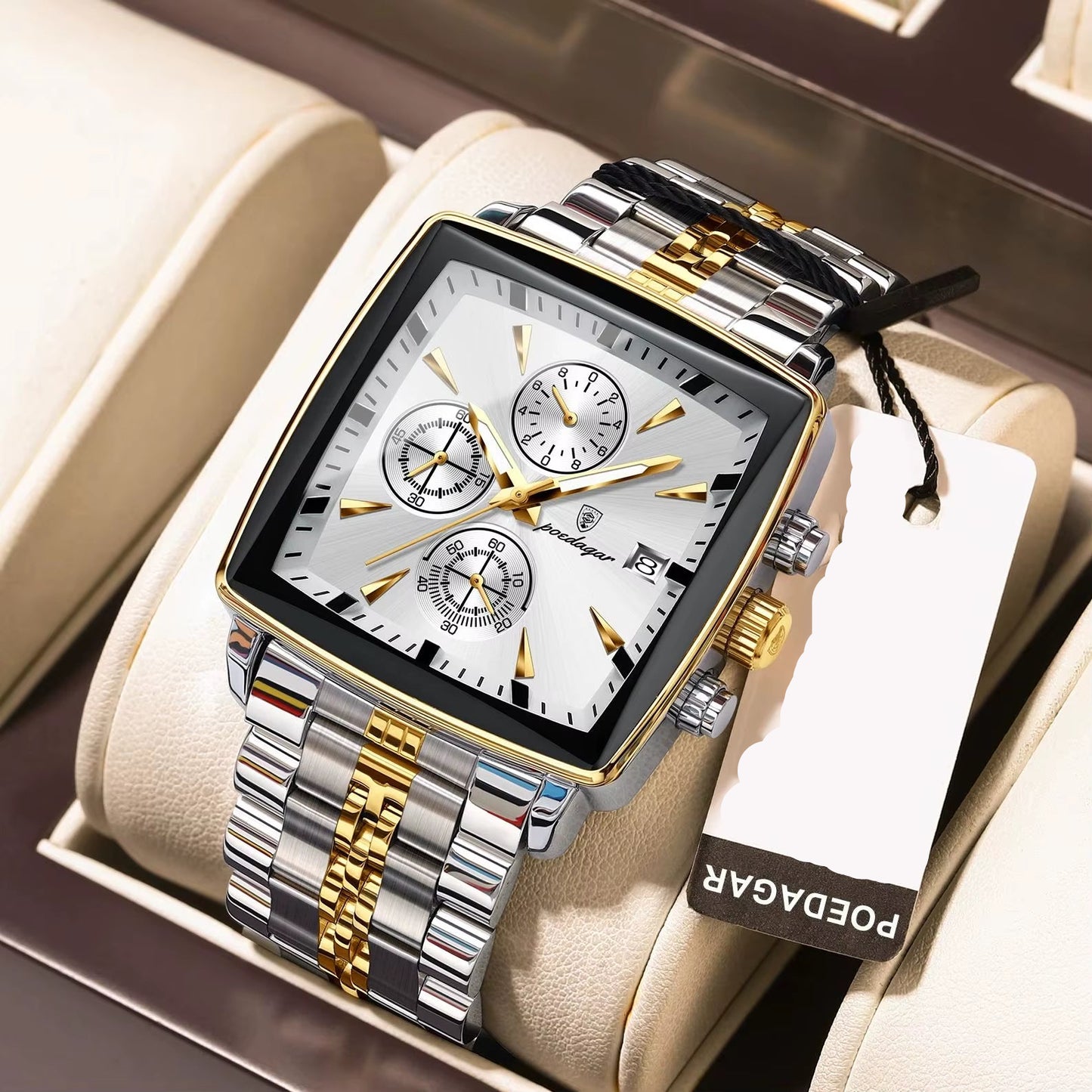 Luxury Square Luminous Chronograph Men'S Watch