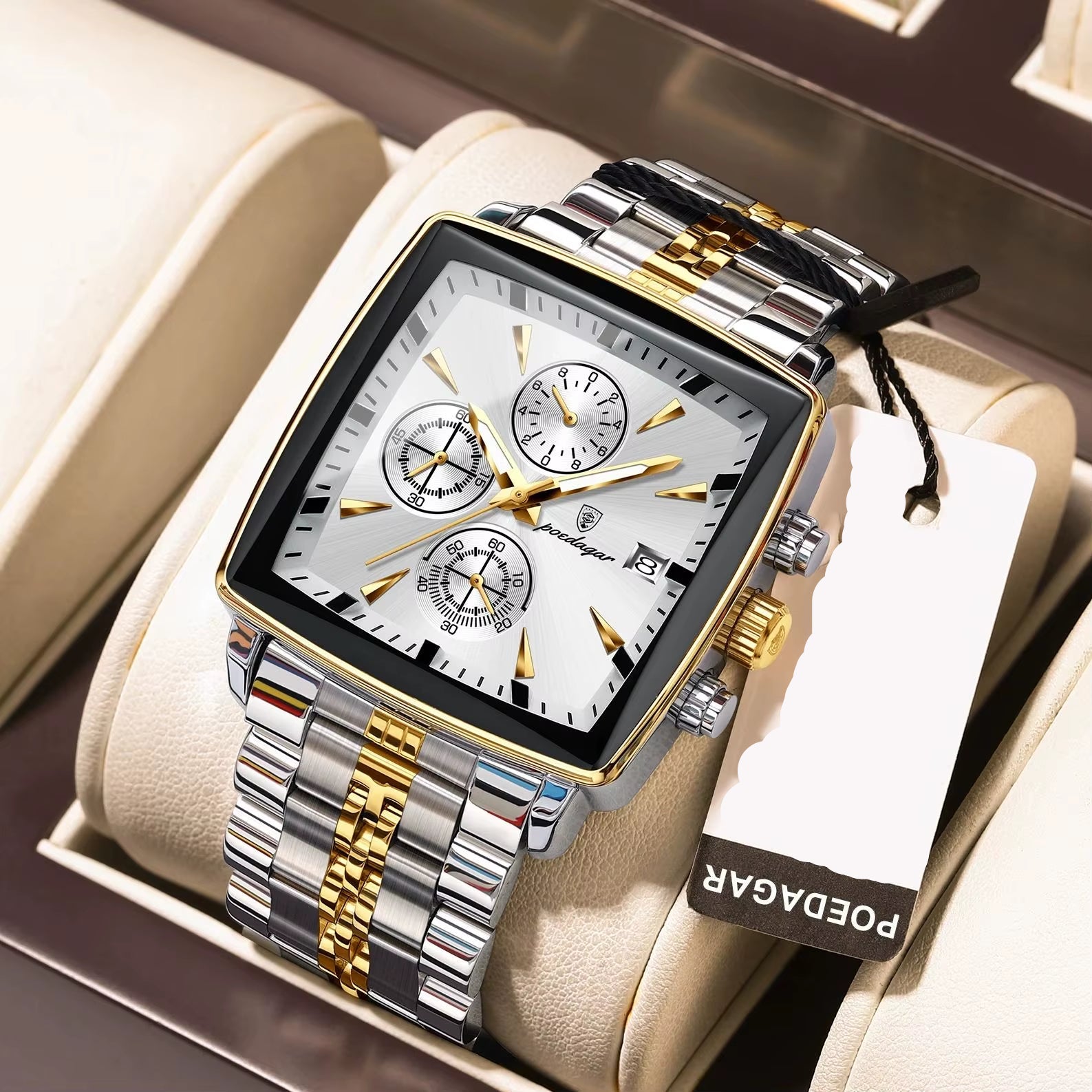 Luxury Square Luminous Chronograph Men'S Watch
