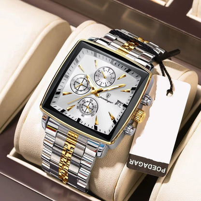 Luxury Square Luminous Chronograph Men'S Watch