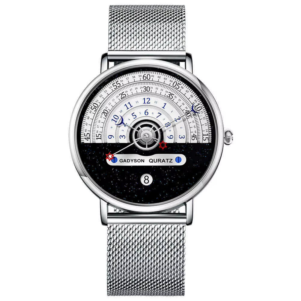 Unique Auto Date Stainless Steel Strap Wristwatch