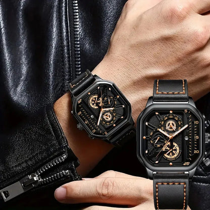 Luxury Big Dial Casual PU Leather Strap Men Watch