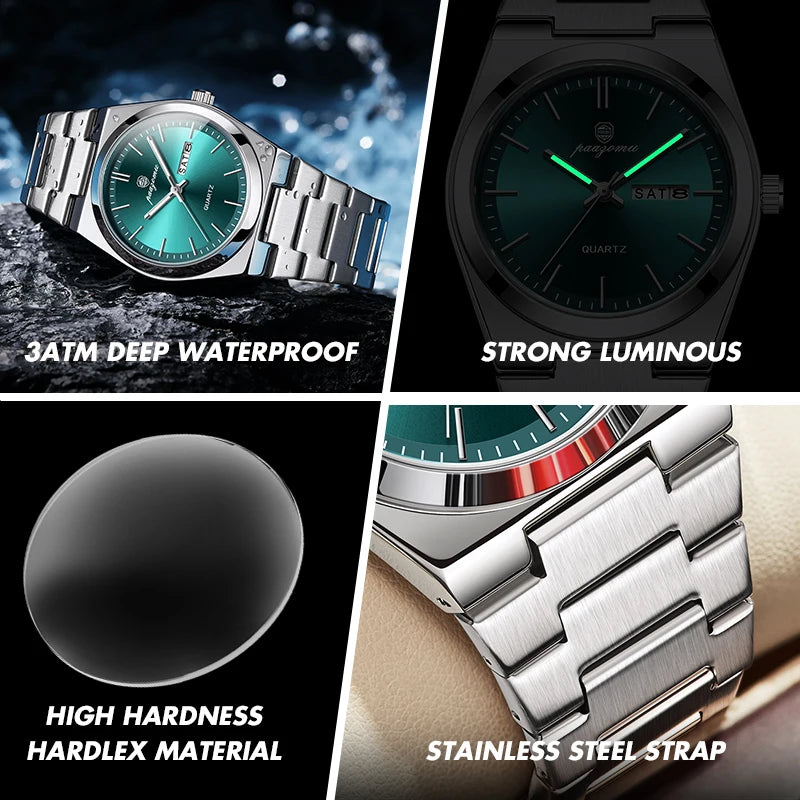 Stainless Steel Waterproof Luminous Man Watch