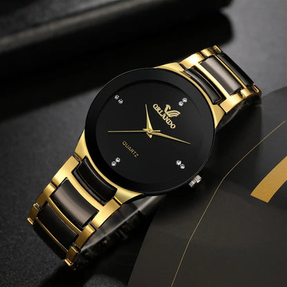 Black Dial Men Business Watch