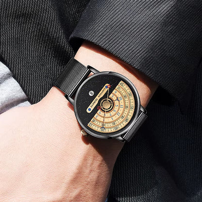 Unique Auto Date Stainless Steel Strap Wristwatch