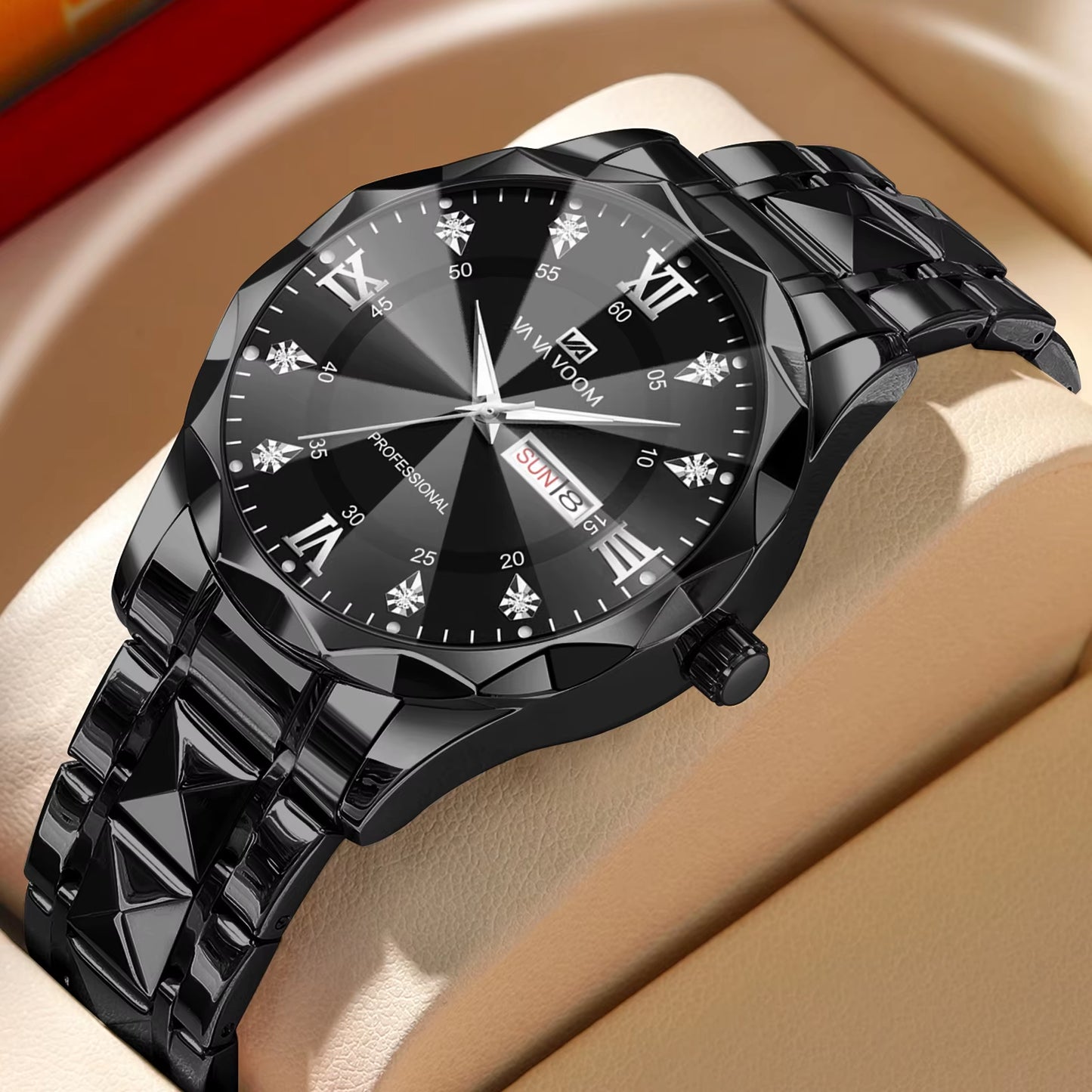 Luxury Night Glow Double Calendar Business Watch