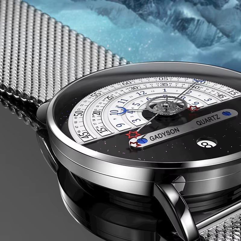 Unique Auto Date Stainless Steel Strap Wristwatch