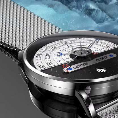 Unique Auto Date Stainless Steel Strap Wristwatch