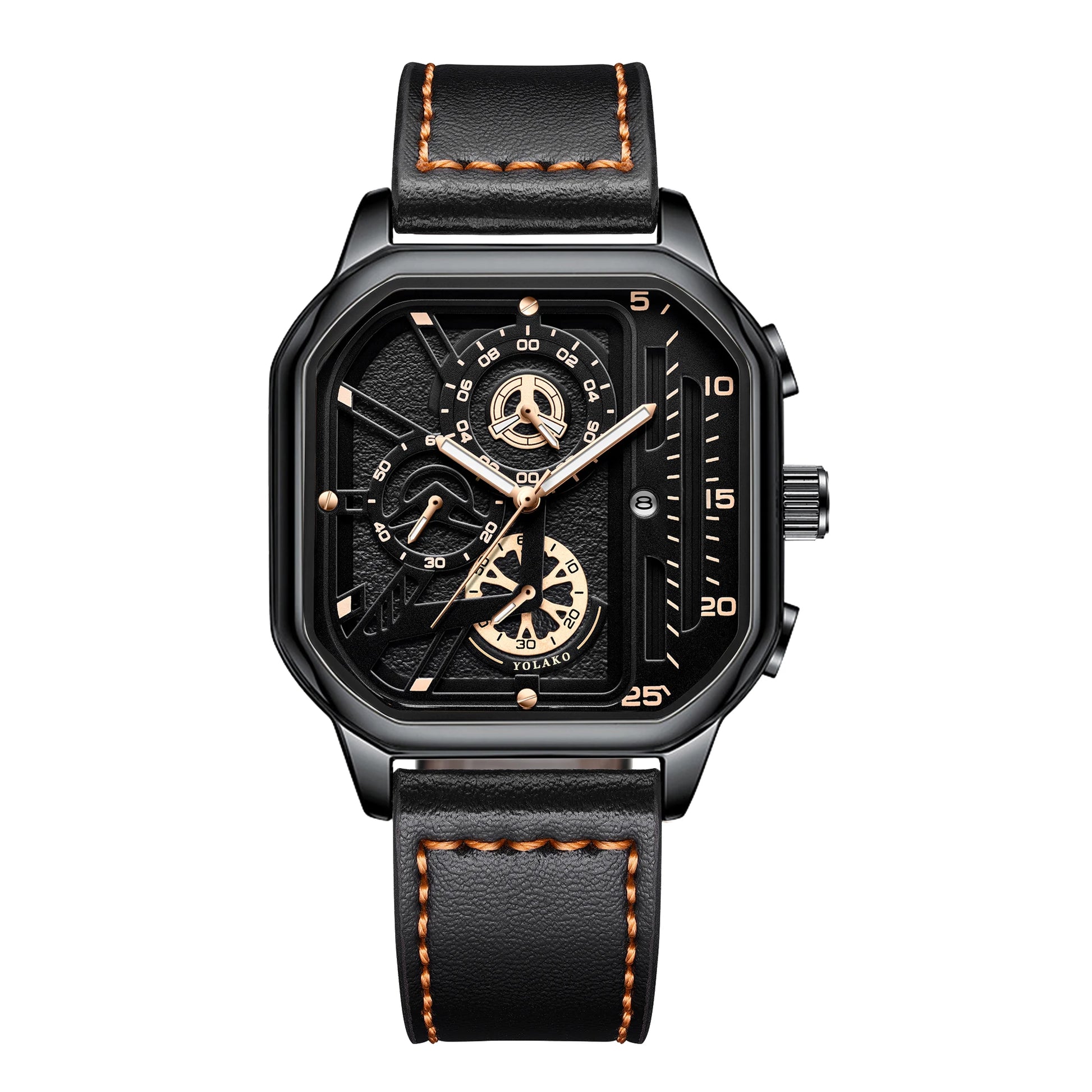 Luxury Big Dial Casual PU Leather Strap Men Watch