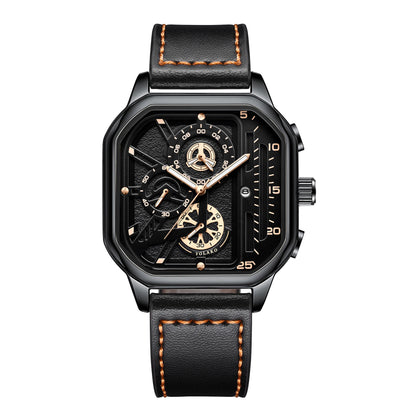Luxury Big Dial Casual PU Leather Strap Men Watch