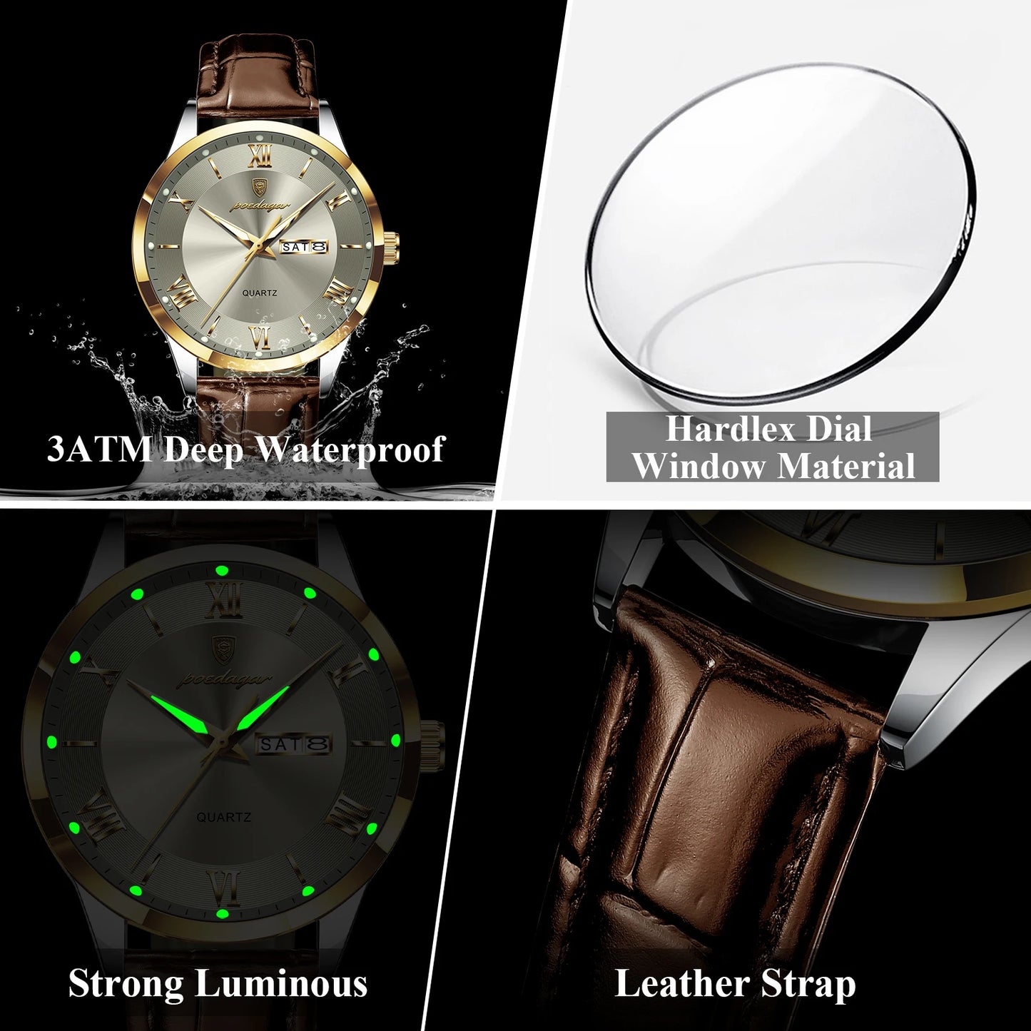 Original Leather Luminous Business Men'S Watches