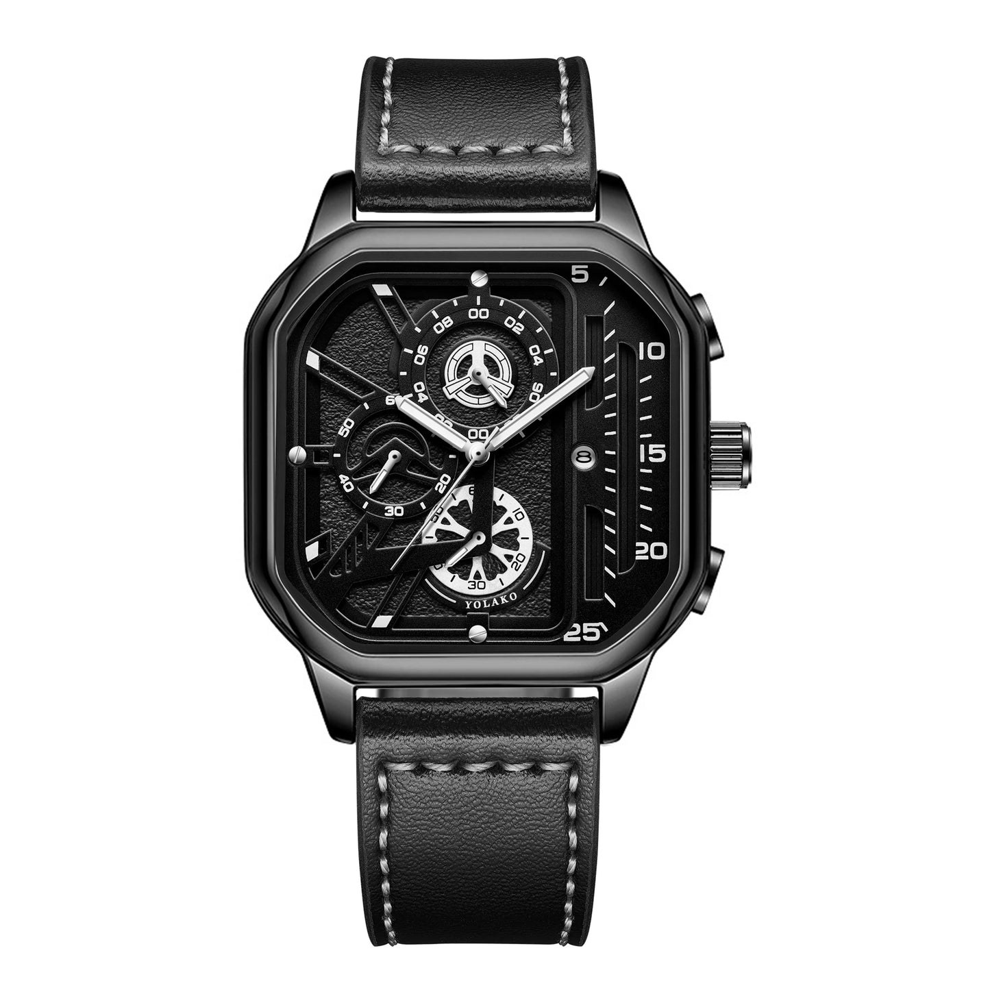 Luxury Big Dial Casual PU Leather Strap Men Watch