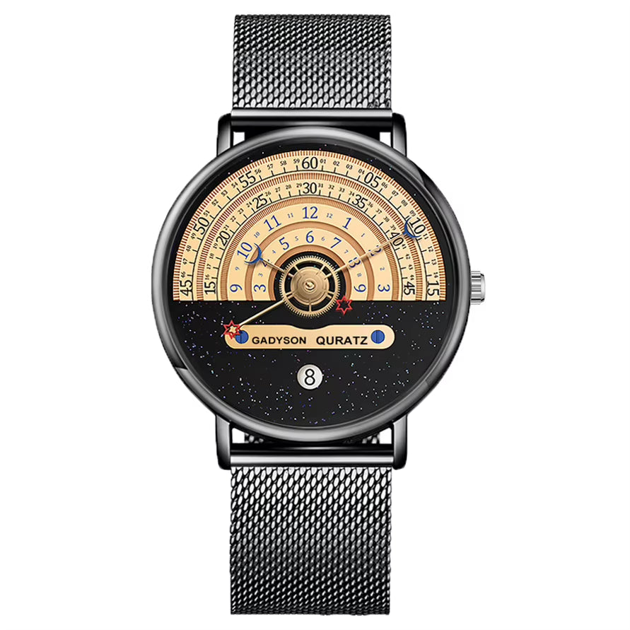 Unique Auto Date Stainless Steel Strap Wristwatch